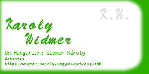 karoly widmer business card